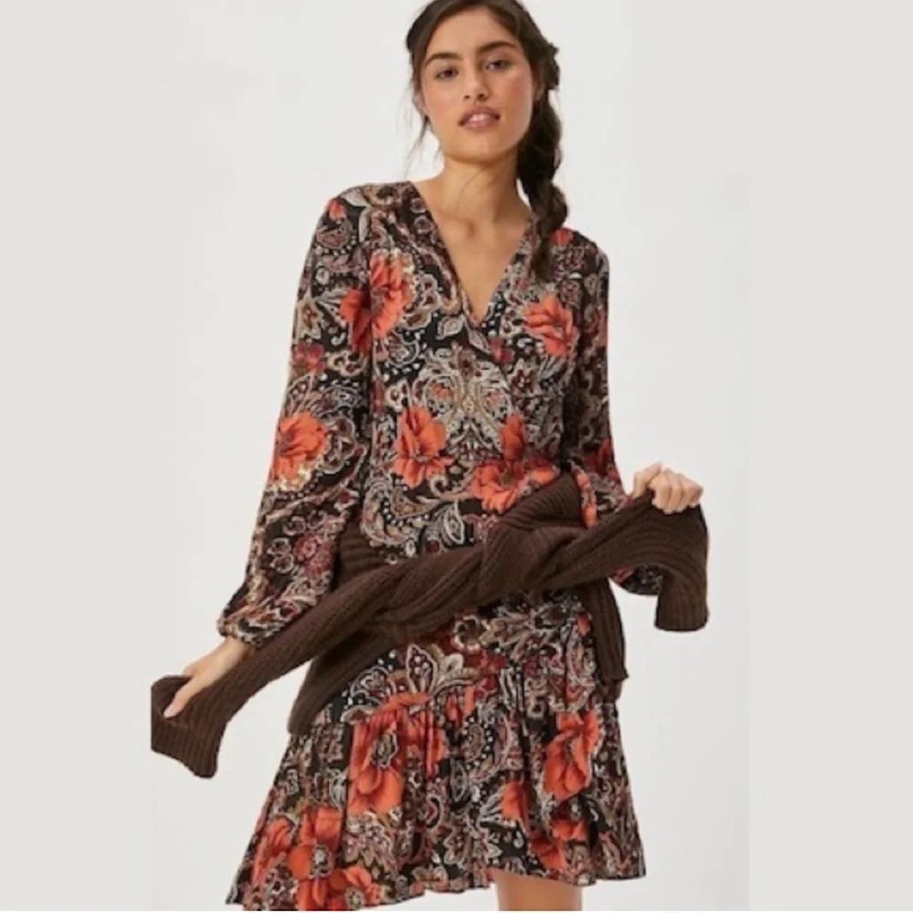 ATSU Anthropologie Tenley paisley floral mini dress